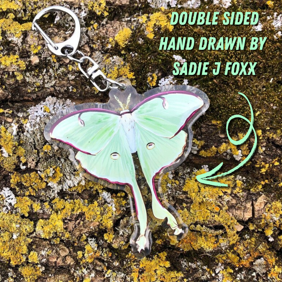 Luna Moth Keyring