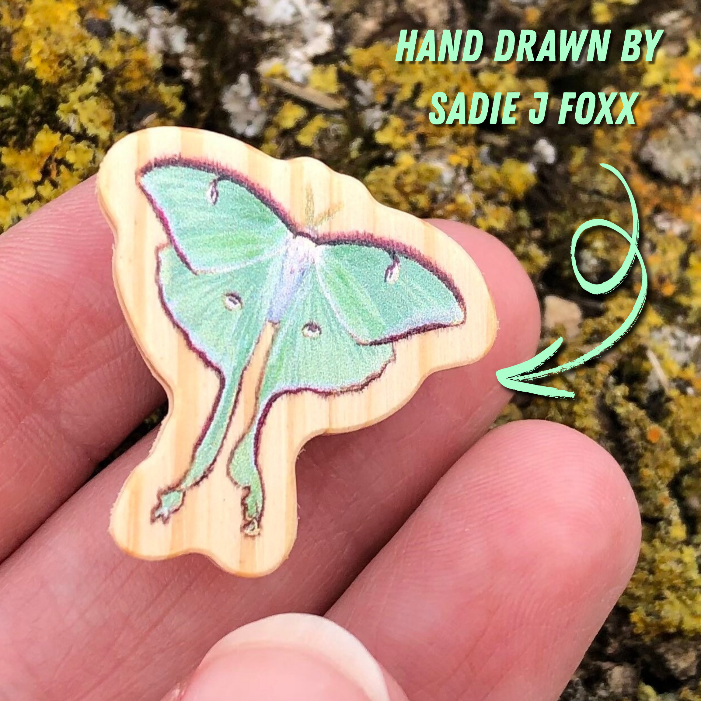 Luna Moth Wooden Pin